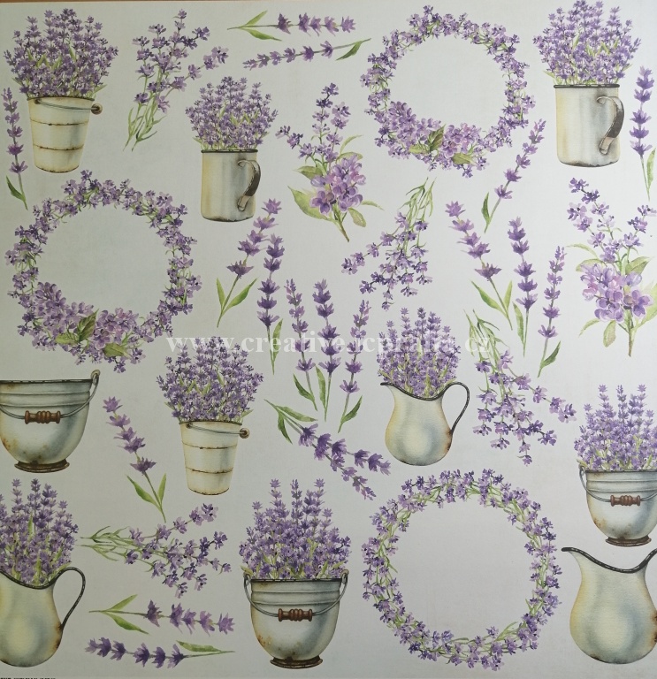 ScrapAndMe Lavender/Flowers 30.5x30.5cm 250g/m2
